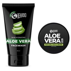 Beardo Men's Skin Hydrating Aloe Vera Facewash & Gel For Hair, Face & Beard
